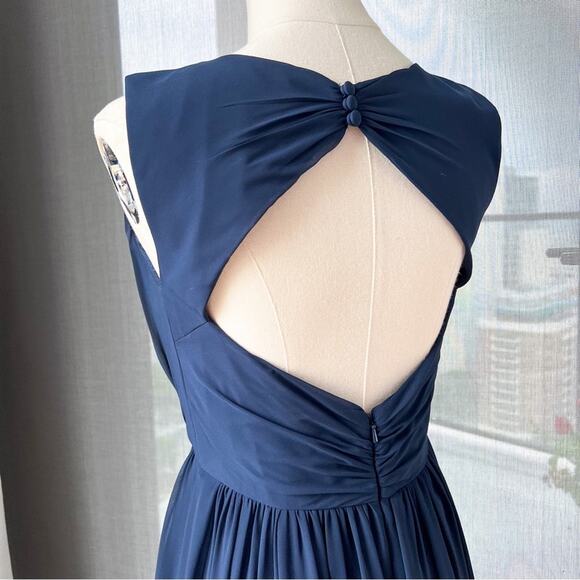 Jenny Yoo Collection Navy Blue Sleeveless Cut-Out Back Maxi Gown Women’s Size 2 - Picture 5 of 10